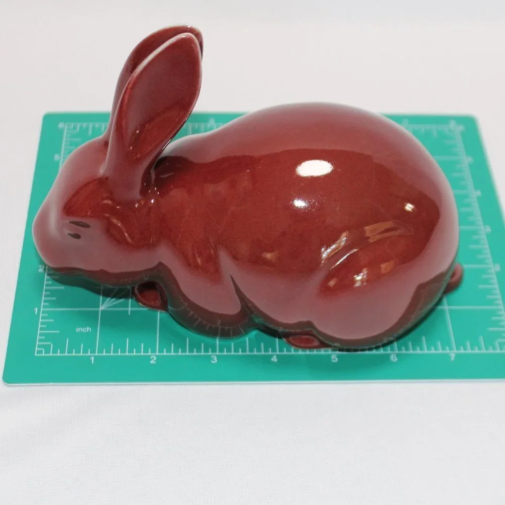Burgundy Ceramic Decorative Bunny